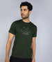 Olive Foil Print Crew Neck T-Shirt