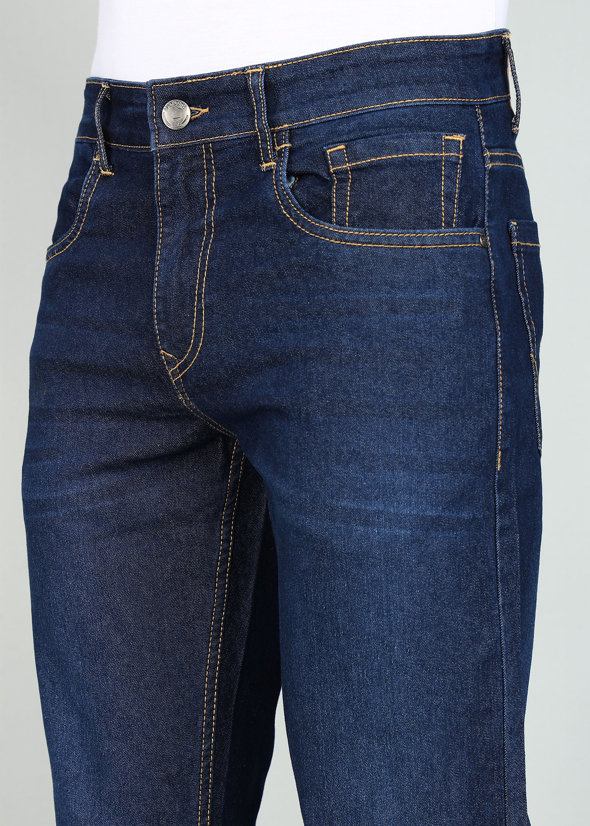 Classic Dark Blue Slim Mid Rise Jeans