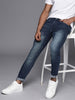 Skinny Fit Blue Textured Jeans