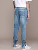 Blue Mildly Distressed Denim Jogger