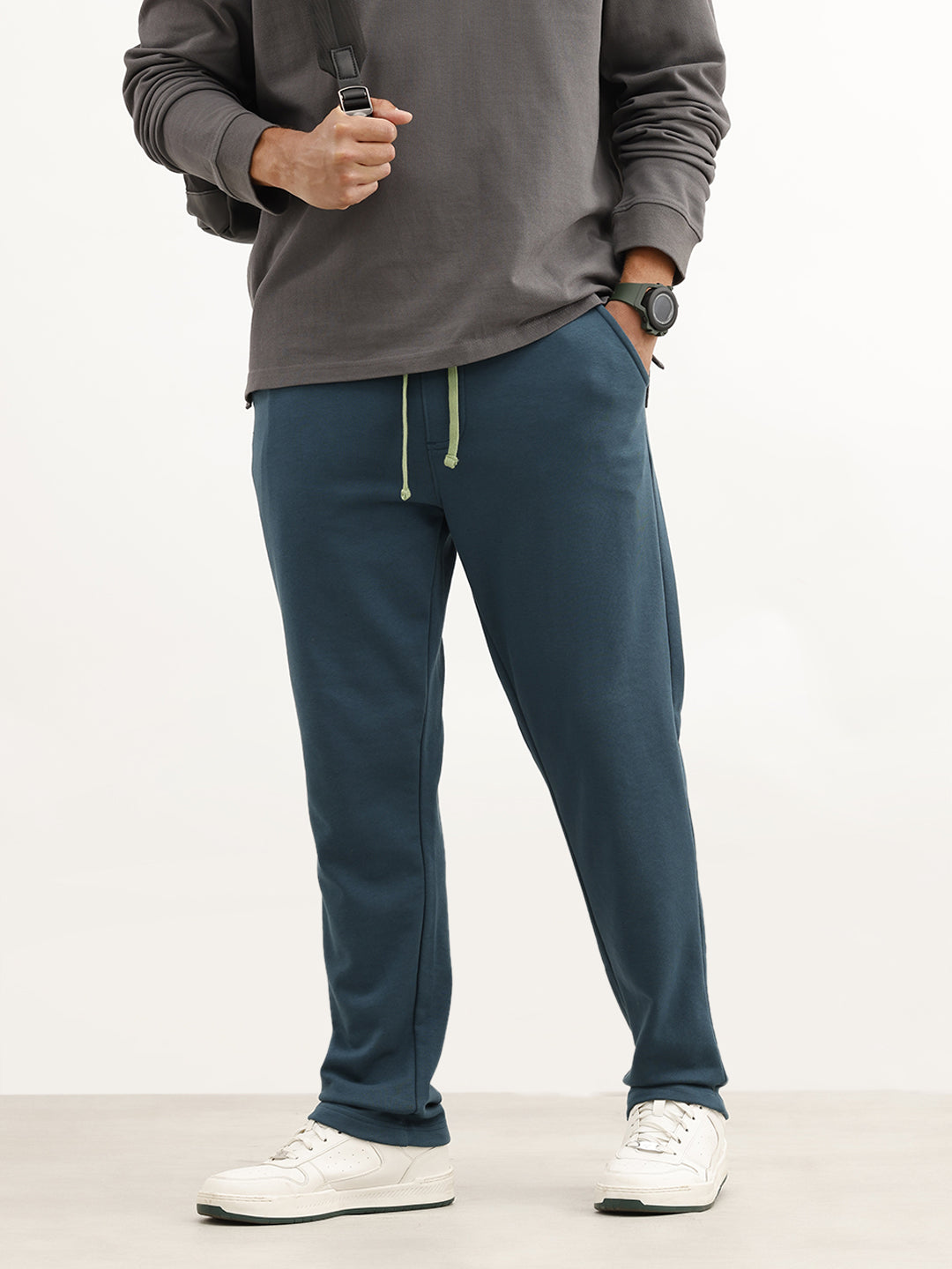 Solid Regular Fit Jogger | Teal