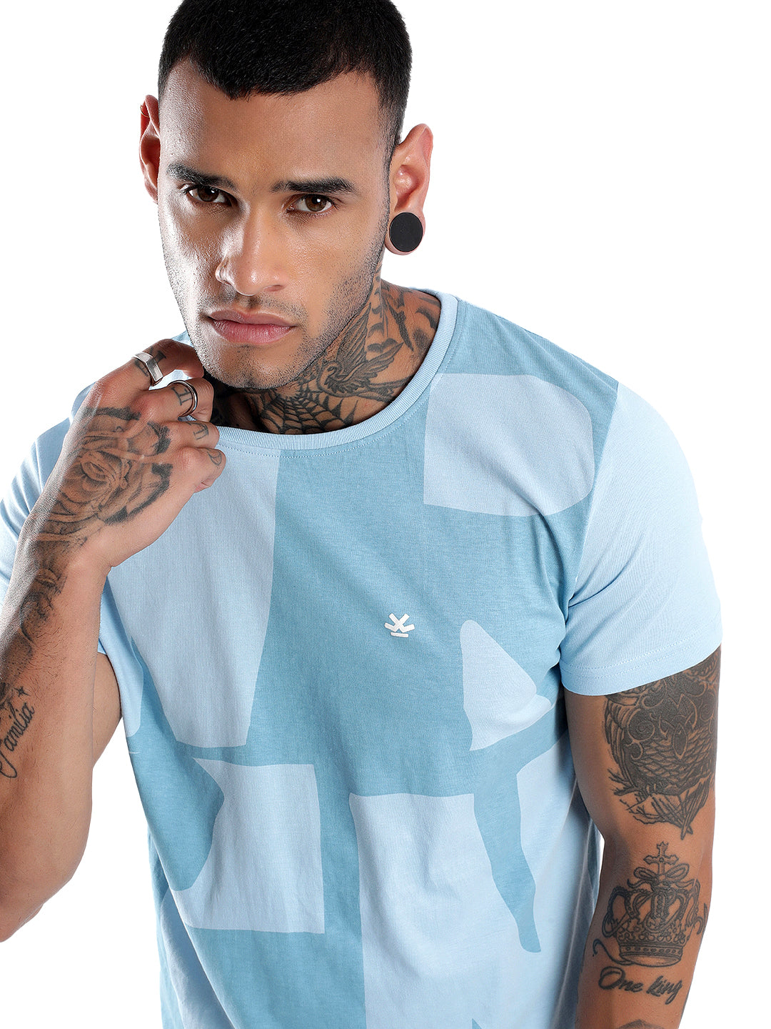 Light Blue Elite Printed T-Shirt