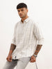 Slim Fit Checkered Full Sleeve Shirt | Off White