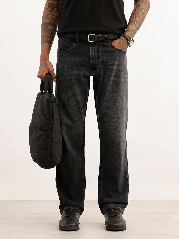 Faded Anti Fit Denim Jeans | Dark Grey