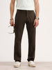 Straight Fit Herringbone Trouser | Olive