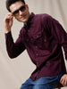 Solid Maroon Trim Shirt