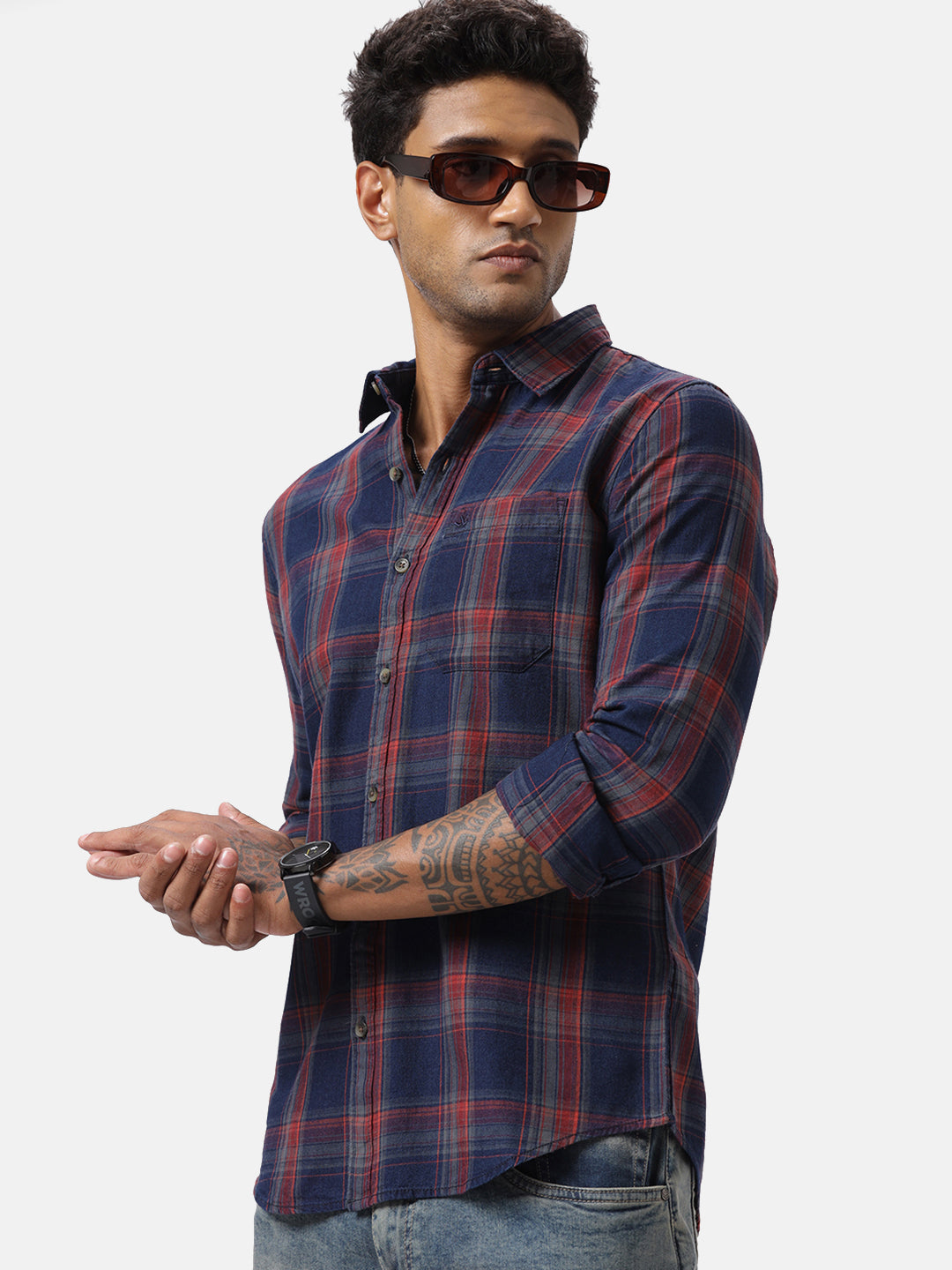 Checked Red Long Sleeve Shirt