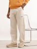 Solid Loose Fit Cargo Trouser | Beige