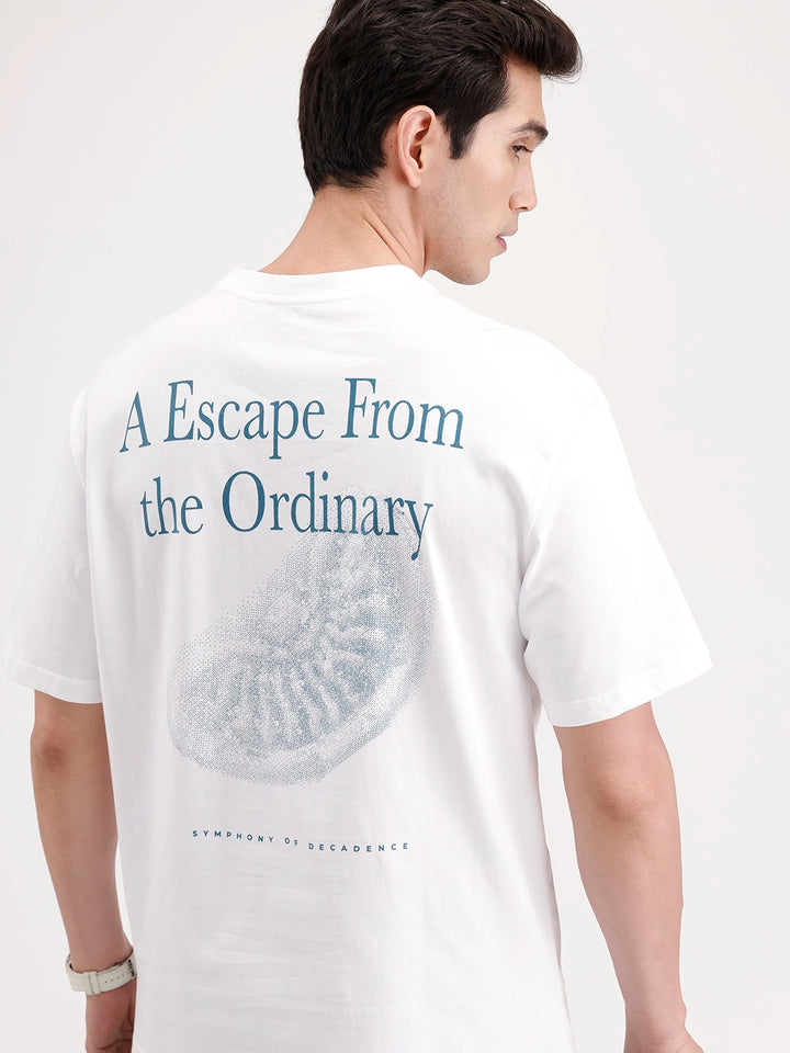 Oversized Back Printed T-shirt | Light Blue