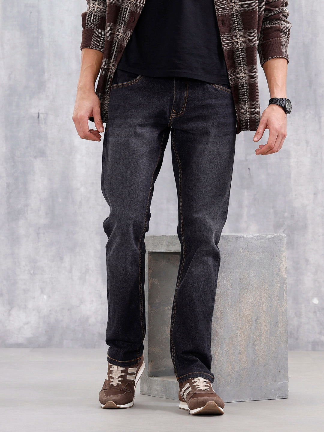 Men's Casual Straight Fit Jeans | Black