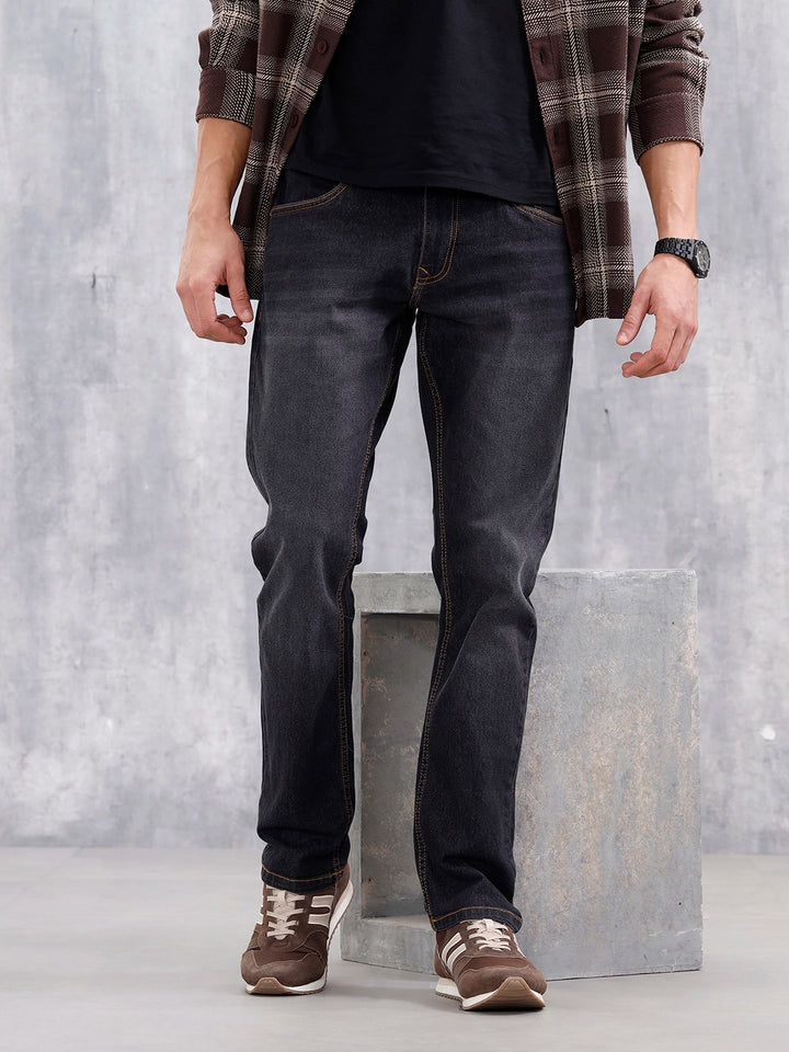 Men's Casual Straight Fit Jeans | Black
