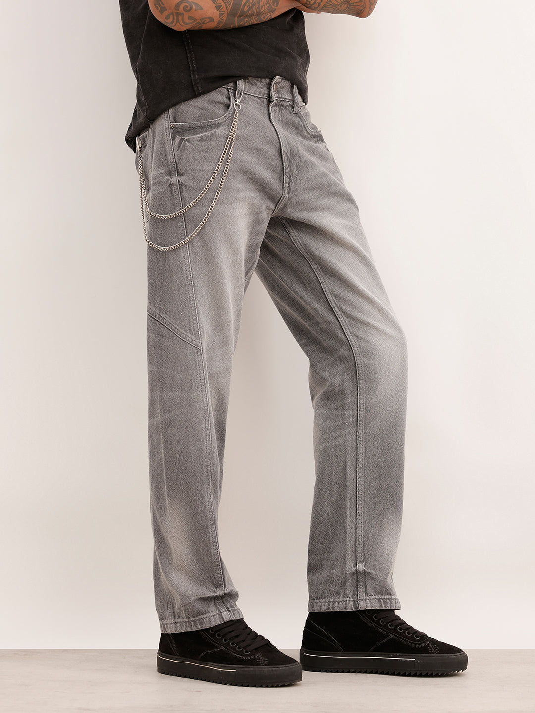 Anti Fit Cut & Sew Denim Jeans | Grey | WJN0200AT2145S