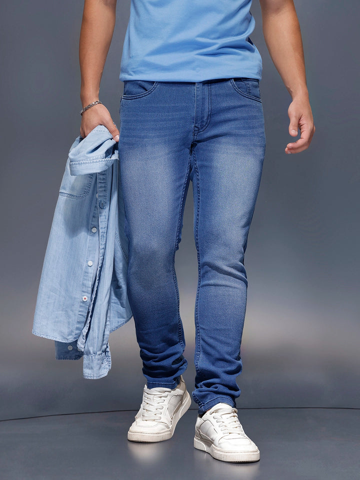 Men's Casual Slim Fit Jeans   |  Dark Blue