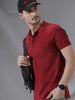 Wrogn Script AOP Red Polo T-Shirt