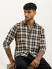 Slim Fit Checkered Full Sleeve Shirt | Black