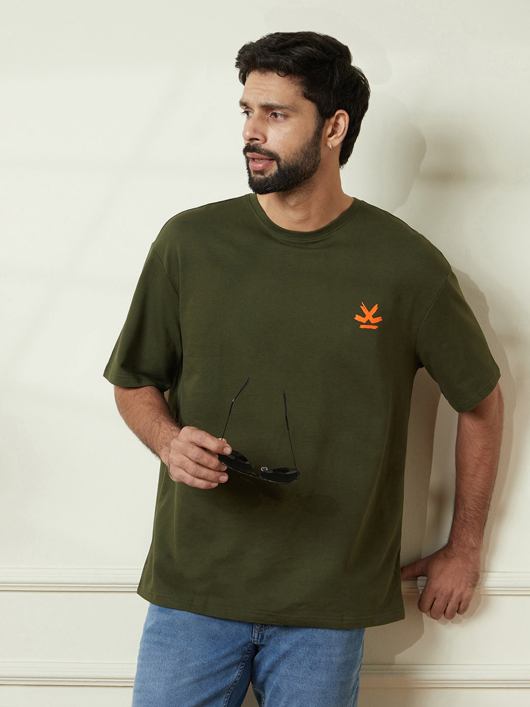 Picasso Gone Wrogn Back Printed T-Shirt in Olive