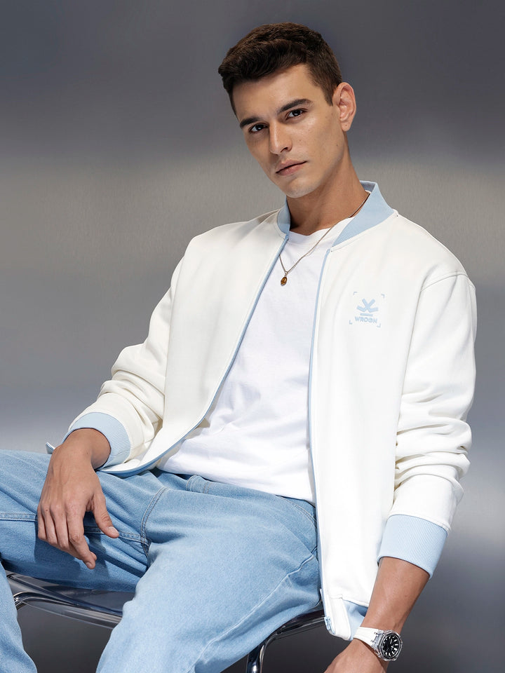 Men's Comfort Fit Zip-Up Sweatshirt |  White