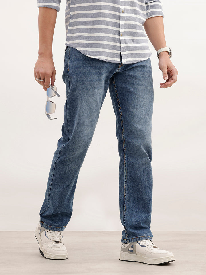 Anti Fit Faded Denim Jeans | Light Blue