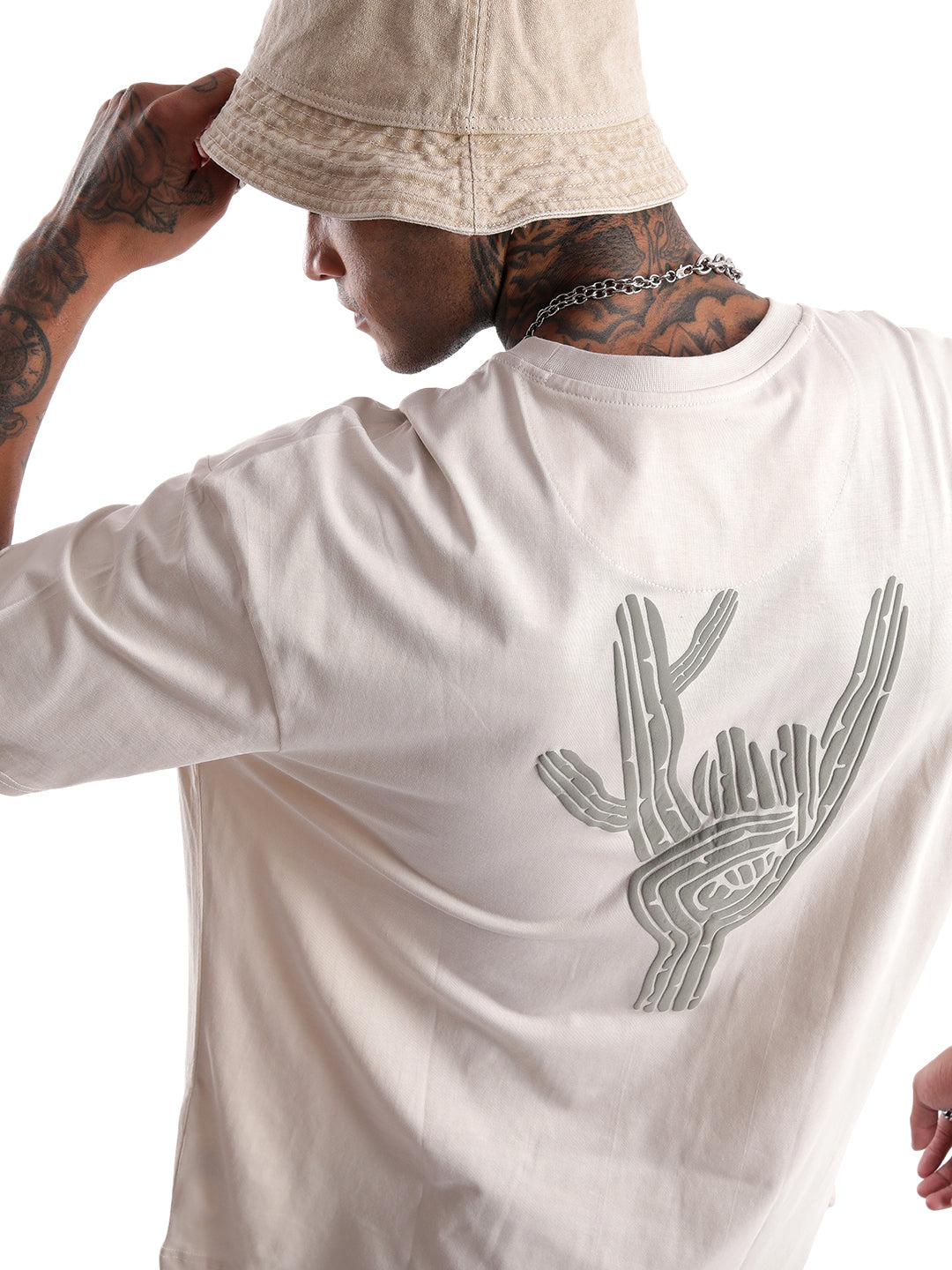 Premium Beige Back Printed T-Shirt