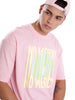 Pink No Mercy Chest Printed T-Shirt