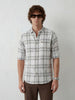 Regular Fit Checkered Shirt | White