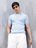 Men's Textured Slim Fit Polo Tshirt | Blue