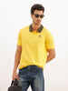 Solid Contrast Collar Polo T-Shirt | Yellow | WWTS372F