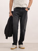 Solid Relaxed Fit Denim Jeans | Black