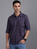 Checked Cotton Navy Blue Shirt