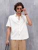 Knit Popcorn Texture Slim Fit Shirt | Off White