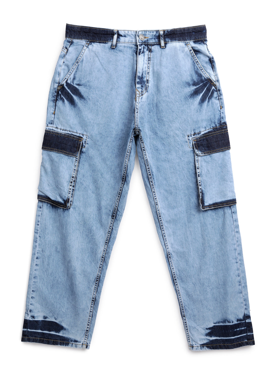 Light Wash Cargo Denim Jeans