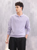 Knitted Pullover With Stylized Half Zip Polo Collar | Lavender