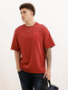 Oversized Fit Placement Printed T-Shirt | Red | WTS02HSOS1063S