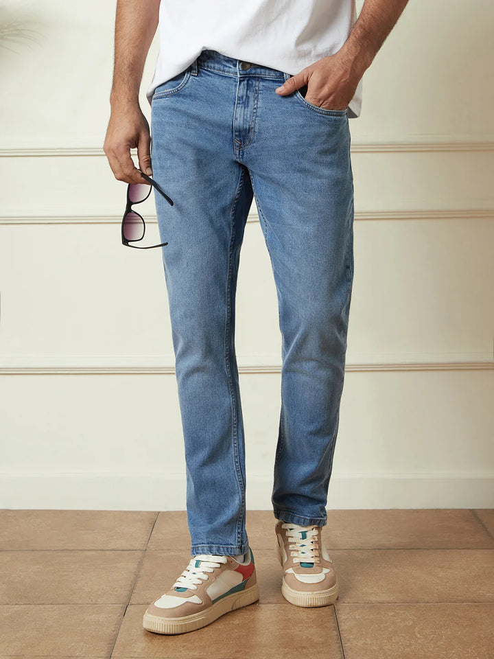Washed Skinny Crop Jeans | Blue