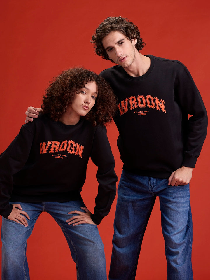 Wrogn Graphic Printed Comfort Fit Sweatshirt | Black