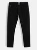 Casual Solid Slim Tapered Jeans | Black