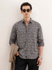Textured Regular Fit AOP Shirt | Grey
