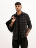 Slim Fit Flannel Full Sleeve Shirt | Black