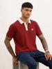 Solid Contrast Collar Polo T-Shirt | Maroon | WWTS273F