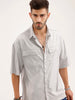 Oversized Double Pocket Half Sleeve Shirt | Grey