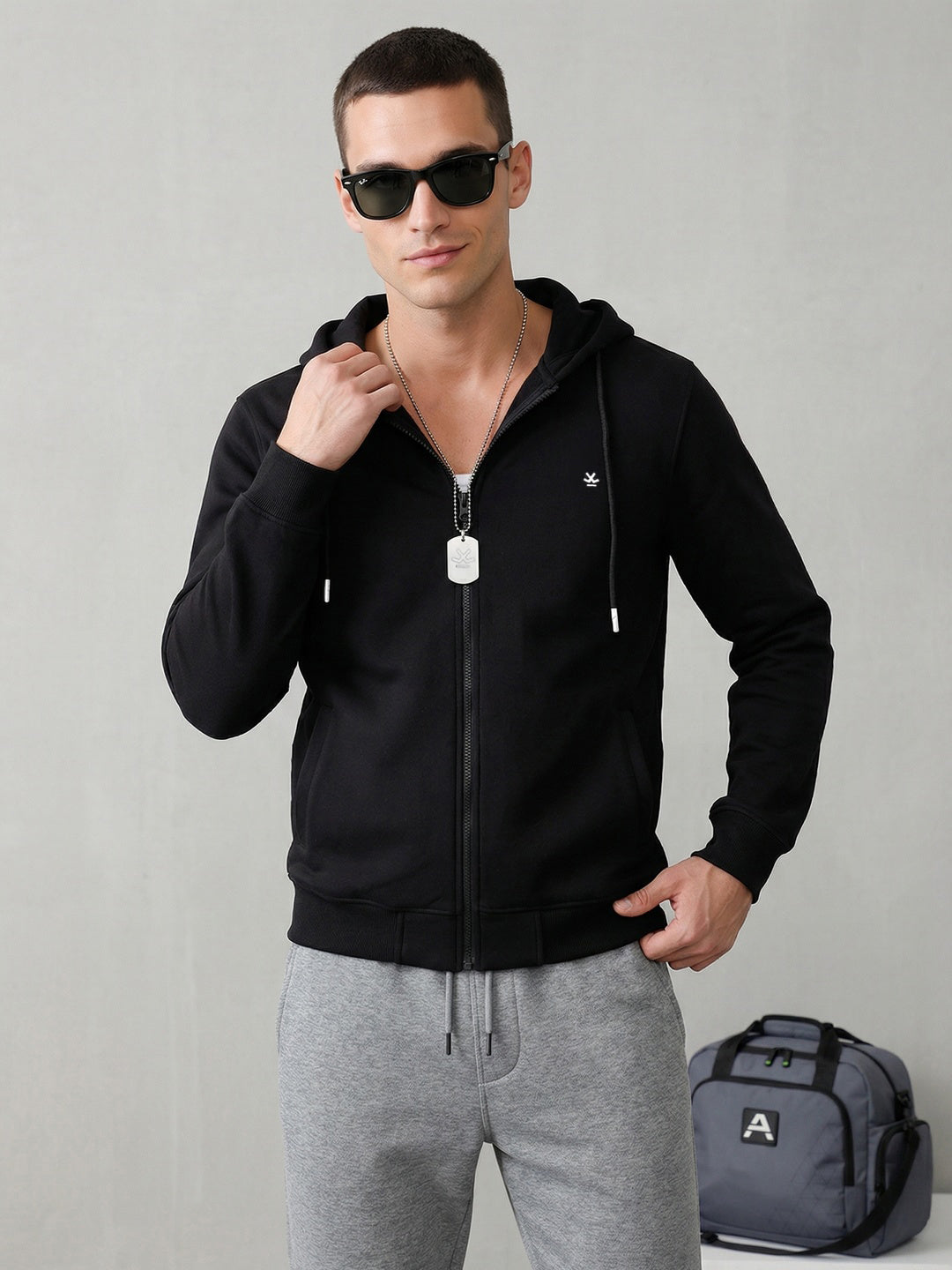 Regular Fit Hooded Sweatshirt | Black
