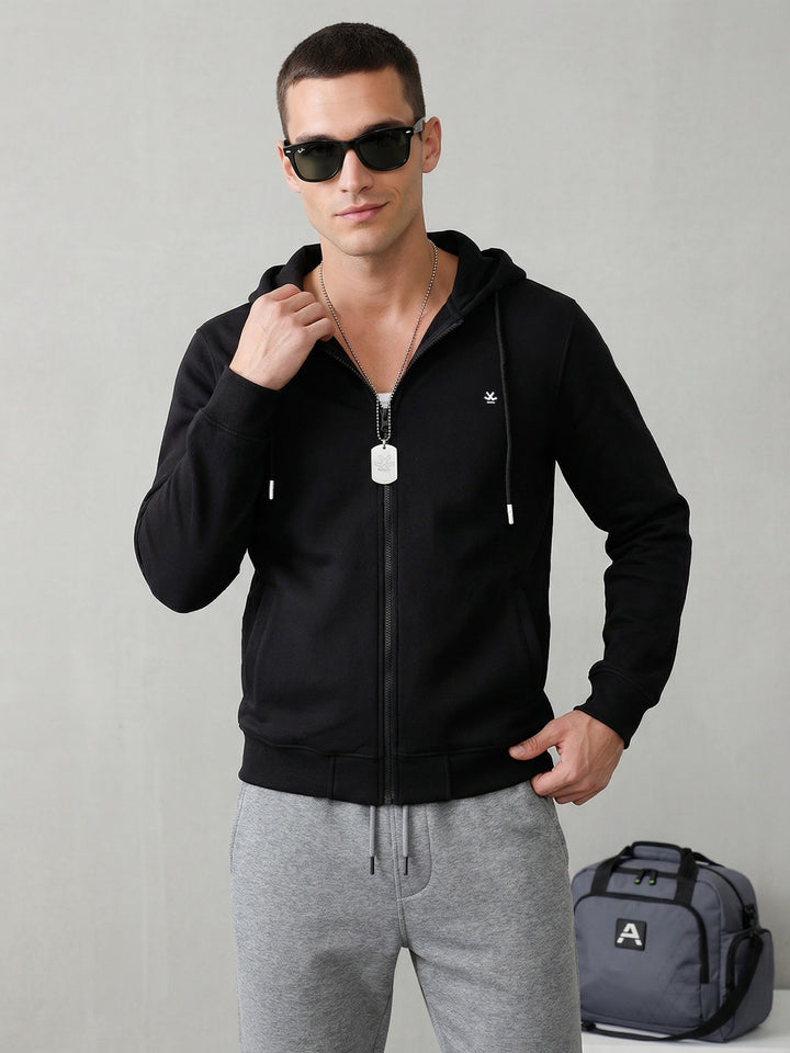 Regular Fit Hooded Sweatshirt | Black