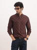 Solid Regular Fit Quater Zipper Textured Sweater | Brown
