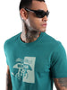 Wrogn Boat Teal Printed T-Shirt