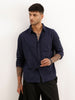 Solid Regular Fit Full Sleeve Shirt | Navy Blue