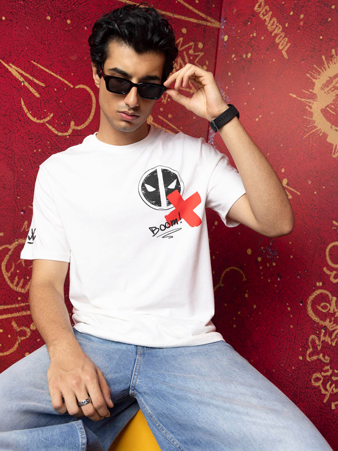 Deadpool Boom White Comfort Fit T-Shirt