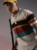 Striped Blocks Knit Polo T-Shirt