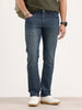 Straight Fit Faded Denim Jeans | Blue