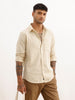 Slim Fit Striped Full Sleeve Shirt | Beige