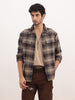 Regular Fit Checkered Jacket | Khaki